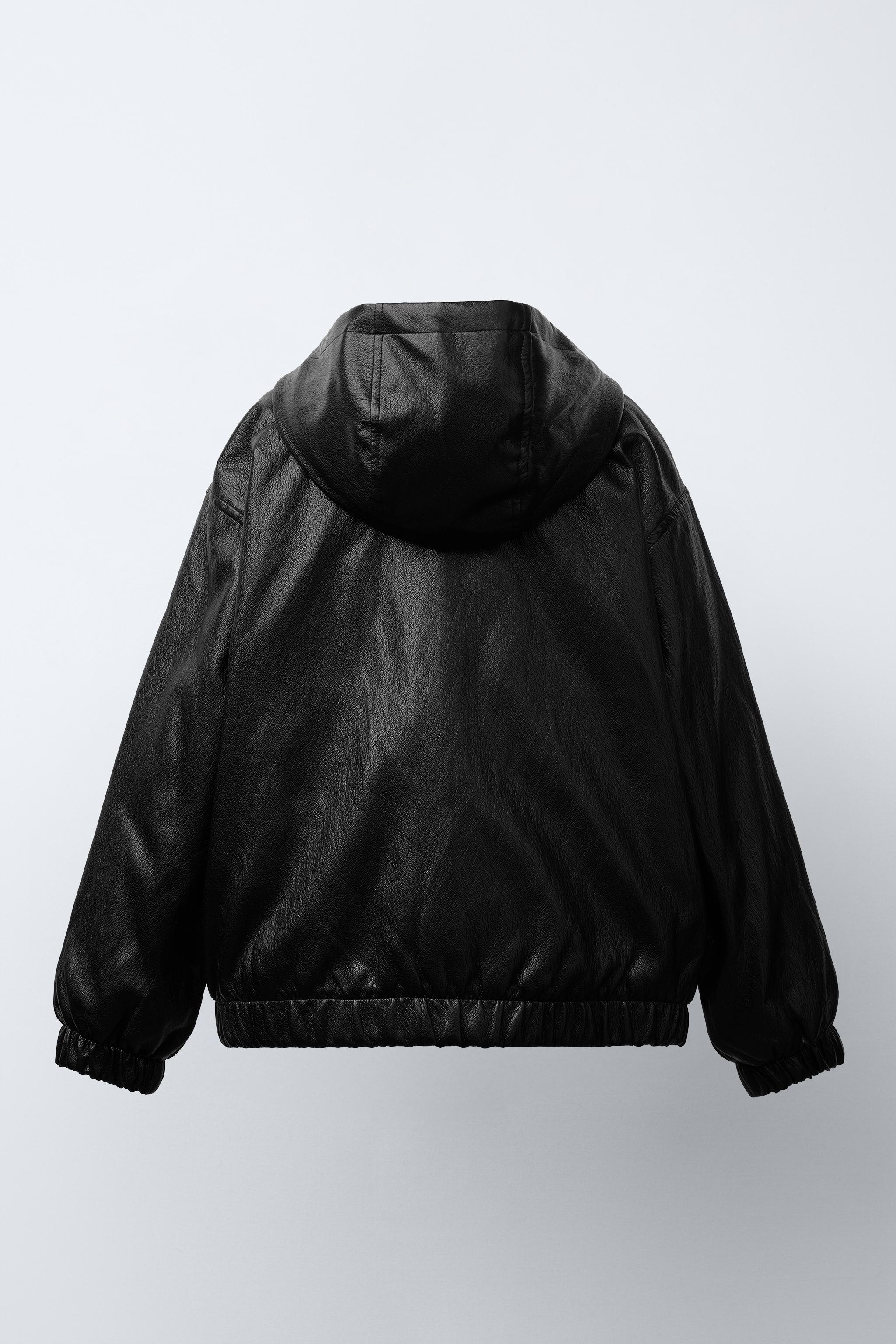 FAUX LEATHER PUFFER JACKET